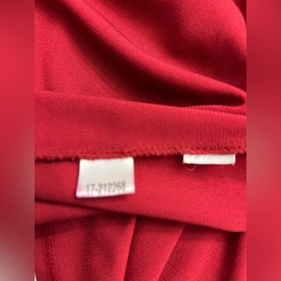 Ann Taylor LOFT Red Wrap Tie Front Short Sleeve Dress Sz 8 - Picture 4 of 8